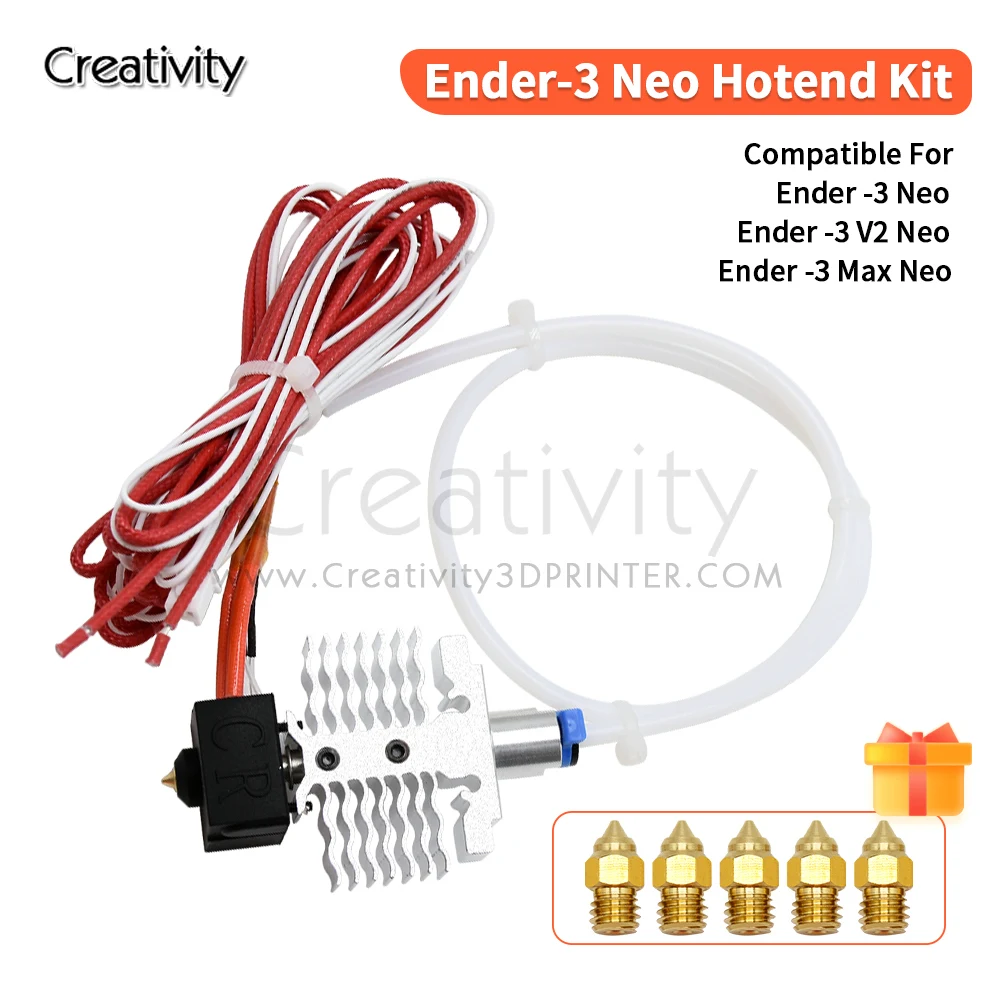 Комплект экструдера Hotend для Ender 3 V2 Neo Ender 3 Max Neo Ender-3 Neo 3D-принтер Hotend Радиатор с подогревом Блок из нержавеющей стали Горло подходит для ender 3 neo,v2 neo,max neo Оригинальный принтер J-head