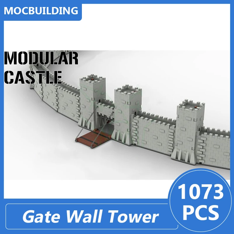 

Modular Medieval Castle 1/300 Scale Gate Wall Tower Model Moc Building Blocks Diy Assemble Bricks Creative Toys Gifts 1073PCS