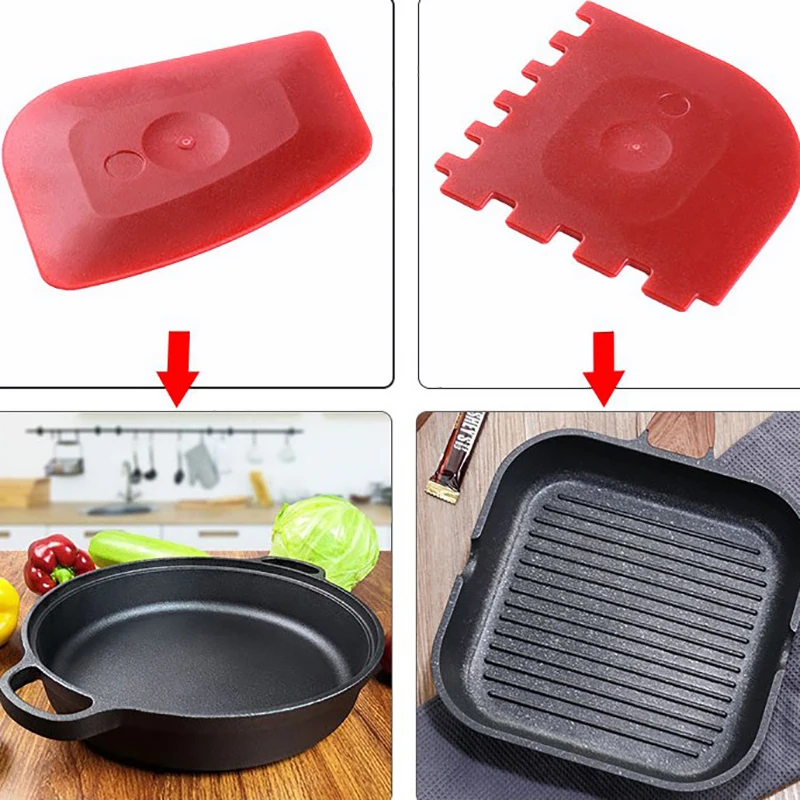 Cast Iron Food Cleaner Scraper Polycarbonate Plastic Pan Pot