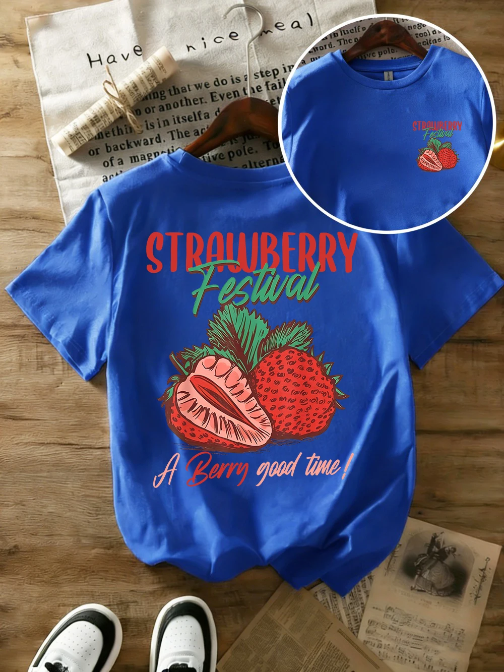 Strawberry Festival Oversized Women's Cotton T-Shirts - Soft & Comfortable Summer Tees