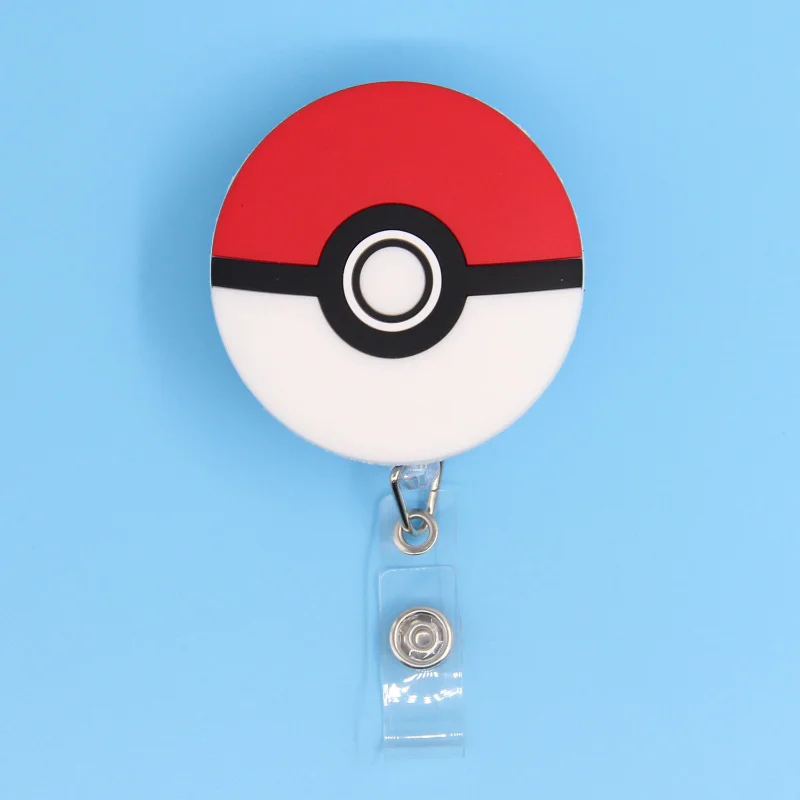 Pokemon Pikachu Psyduck Cartoon Retractable ID Lanyard Cute Badge Reel Name  Tag Card Holder Clip Doctor Nurse Credential Holder