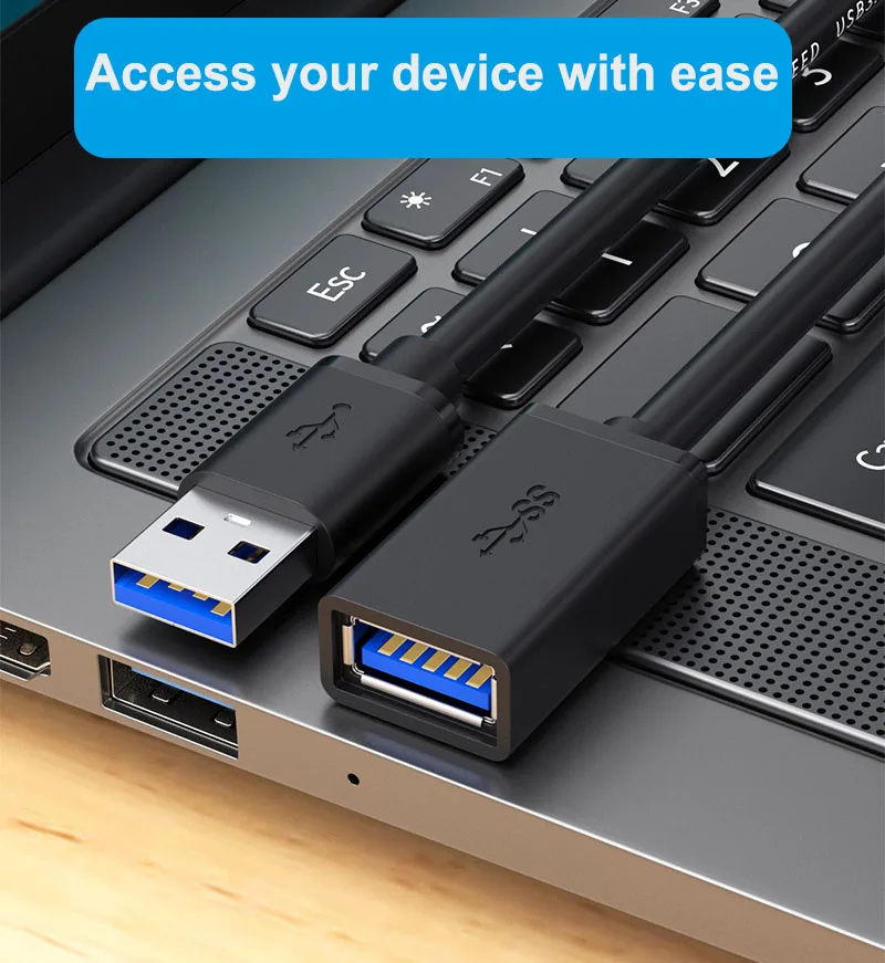 Premium USB 3.0 Ultra Short Extension Cable - 0.3M Data Transfer Cord