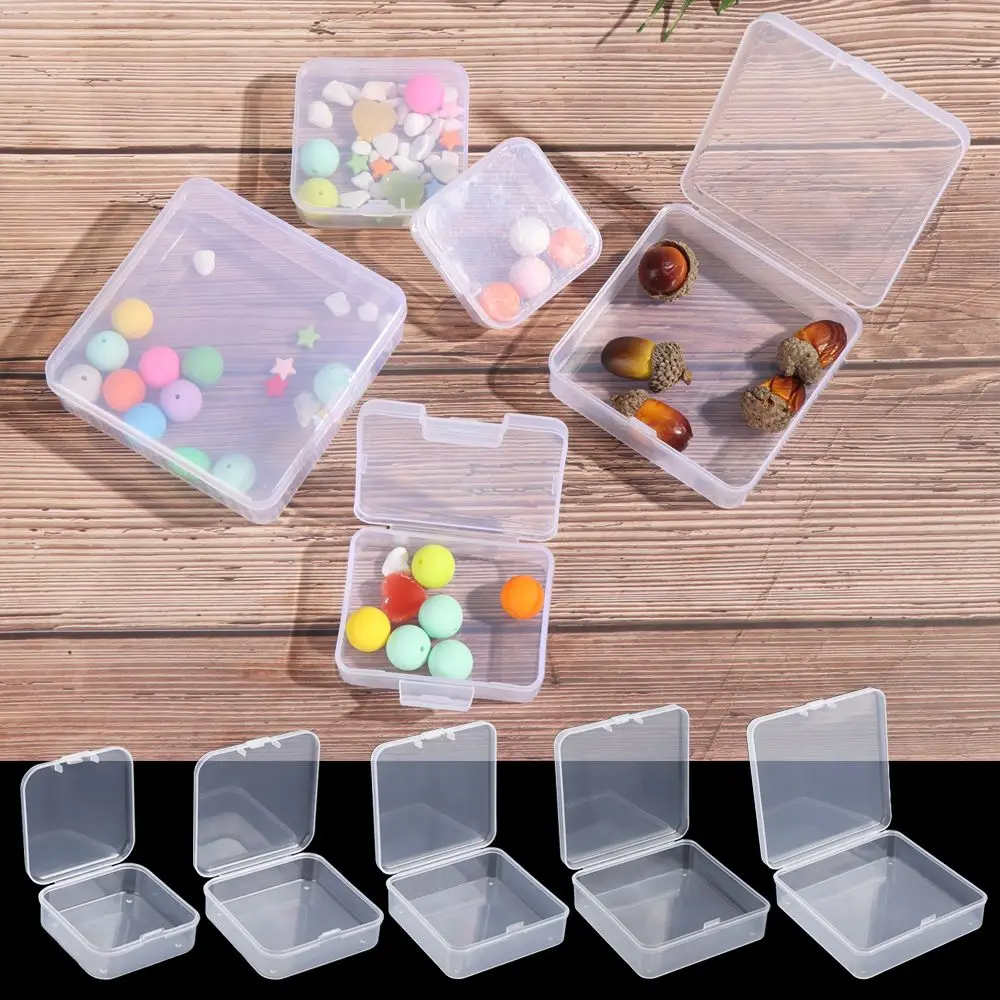 

Plastic Square Transparent Storage Box Small Items Sundries Organizer Case Jewelry Beads Container Fishing Tools Accessories