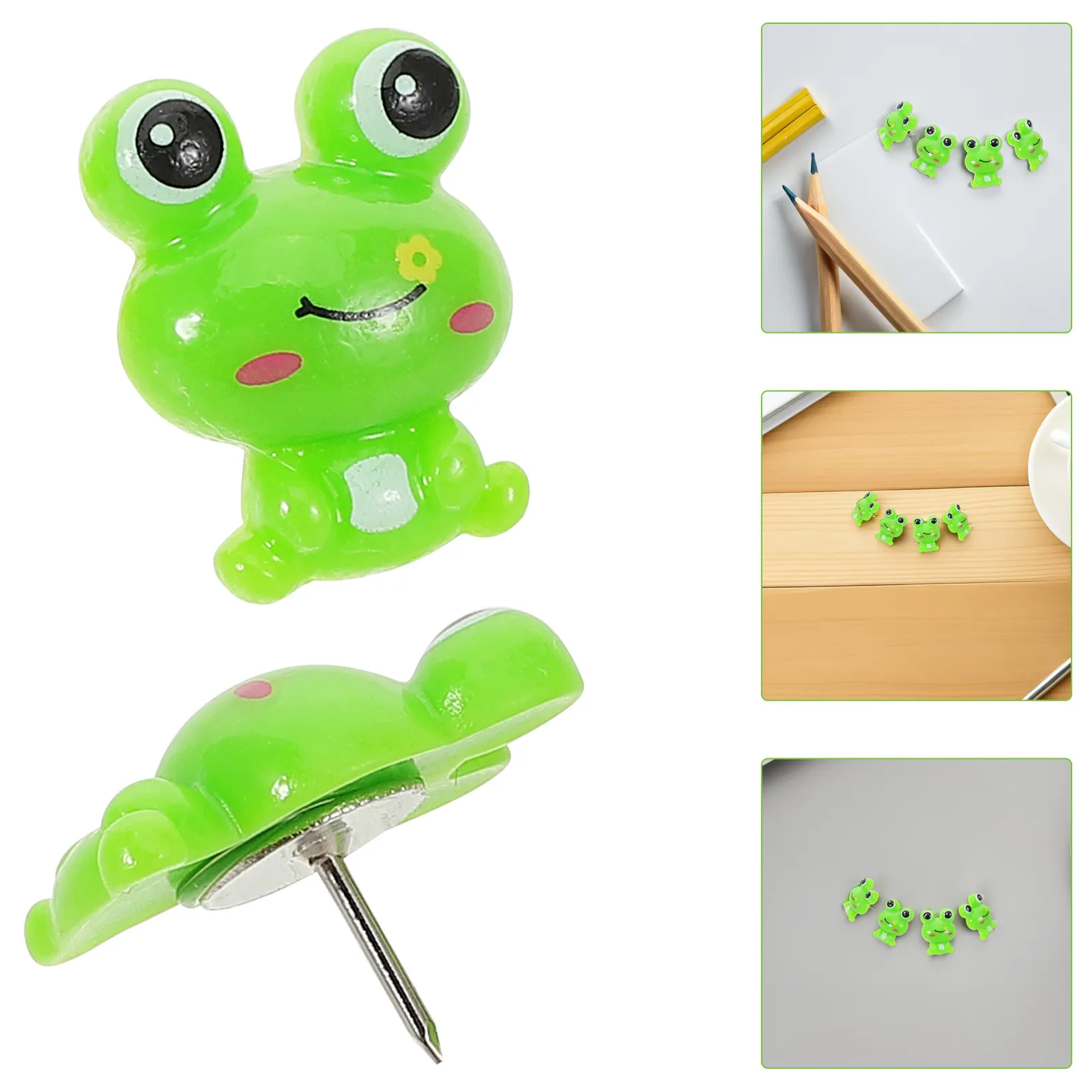 50Pcs 개구리 압정 사진용 장 귀여운 동물 푸시 핀 벽지도 게시판 코르크보드..