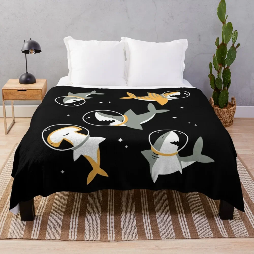 Squali Nello Spazio Coperta Da Tiro Divano Thins Designer Coperte