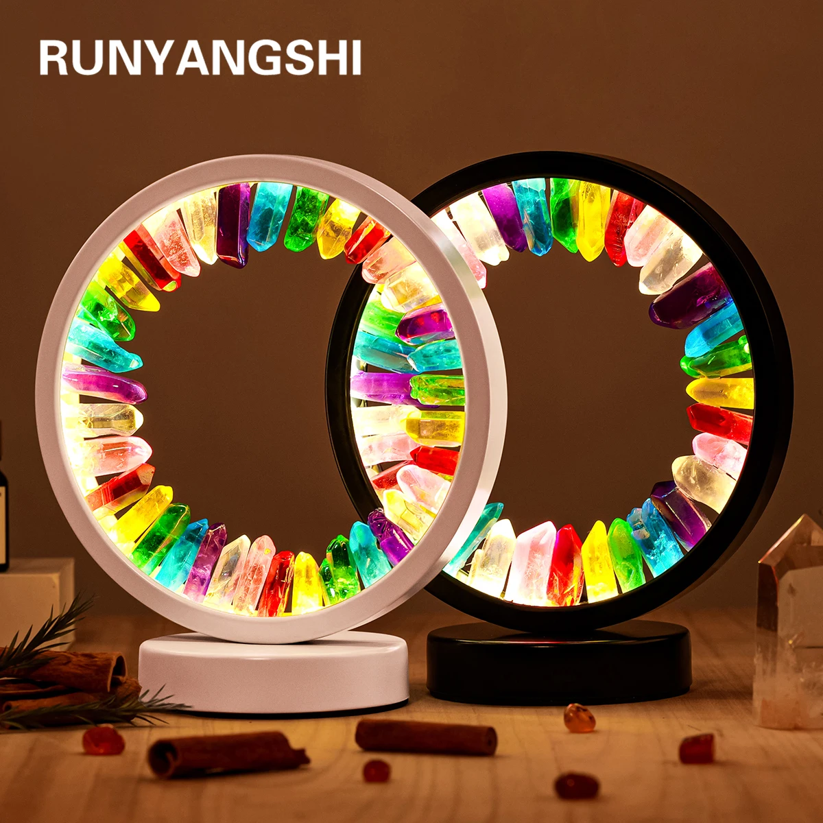 1PCNaturalHealingCrystalBedsideLampClearQuartzSinglePointAura