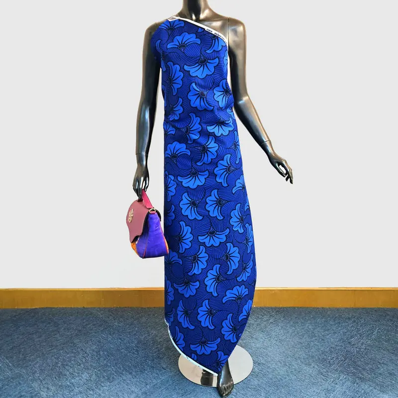 Blue Dutch Wax Hollandaise African fabric made from 100% cotton — veritable Holland wax textile for making clothes