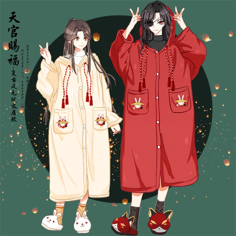 

Небесное официальное благословение Xie Lian Hua Cheng зимняя парная мужская женская одежда в виде кролика пижама ночная Домашняя одежда Рождественский подарок для фаната