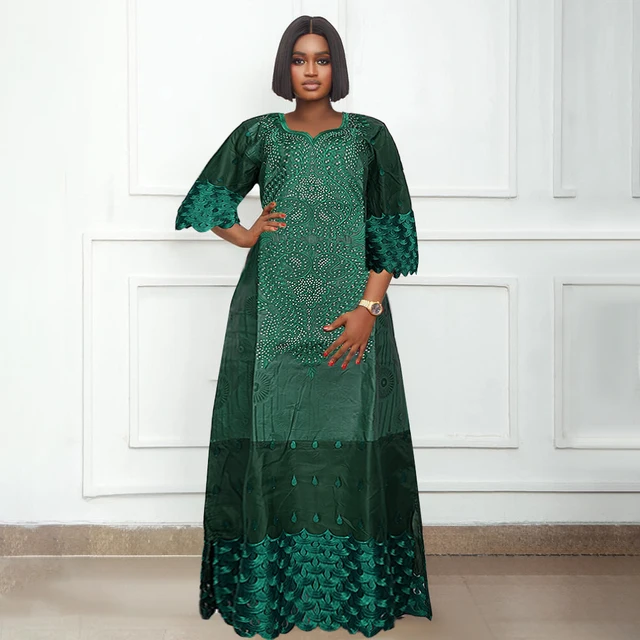 Wumi Half Sleeve Embroidered Dashiki Gown - Image 2