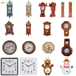 1:12 Dollhouse Miniature Wall Clock Play Doll House Miniaturas Home Decor Toy Pretend Play Furniture Toy Oyuncak Bebek Evleri