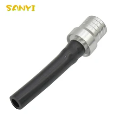 Universal Motorcycle Gas Fuel Cap Breather Hose Tube (Black Silver)