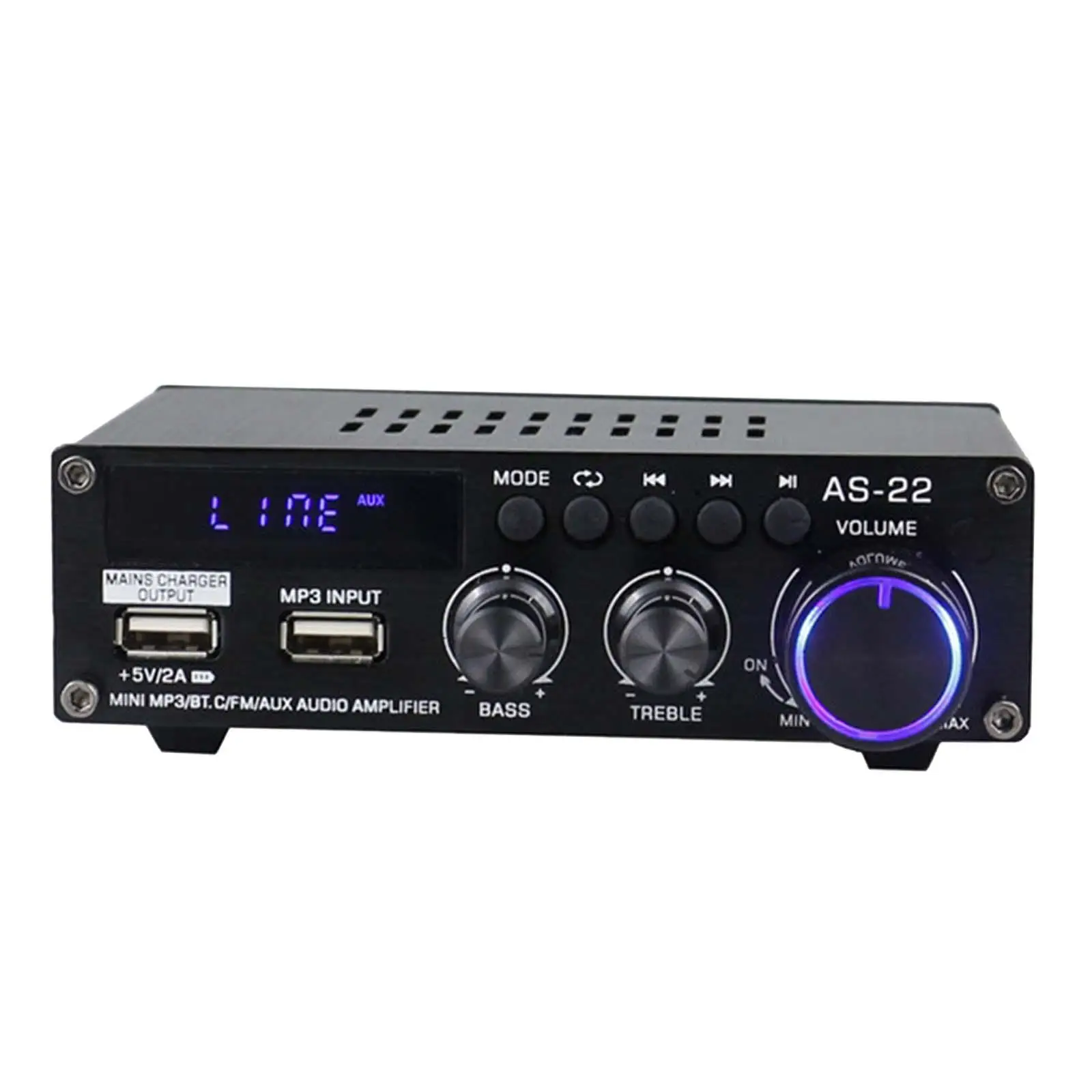 

Аудио стерео усилитель ресивер 2-канальный USB плеер с басами и кнопками управления V5.0 цифровой усилитель мощности аудио усилитель
