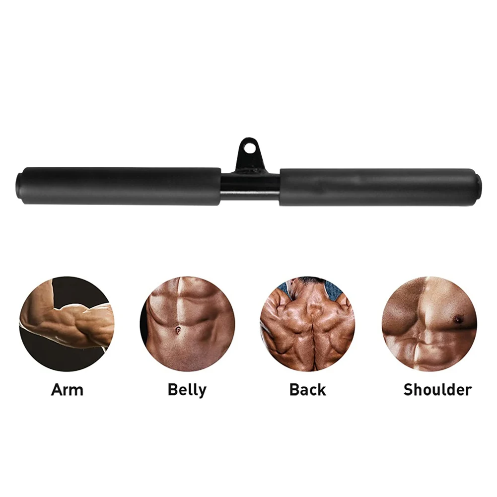 Description Picture 6 of itemTriceps Biceps Training Rowing Handle Back Lever Exercise Handles LAT Pull Down Straight Rotating Bar for Pulley Cable Machine
