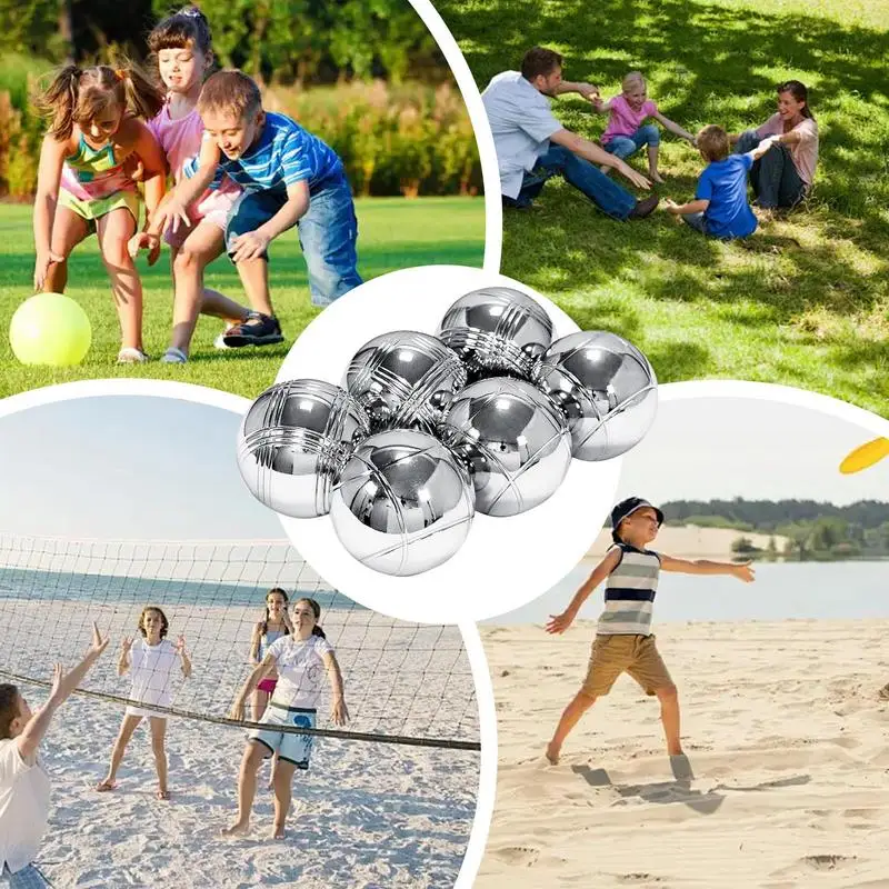 Boules Ball Set Metal Outdoor Bocce Ball Kit Roller Game With Carrying Bag For Outdoor Picnic Family Backyard Beach
