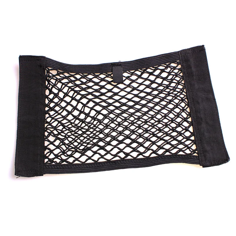 Car Trunk Storage Car Back Rear Seat Storage Net Elastic String Net Universal Mesh Storage Bag Magic Sticker Auto Organizer Accessories