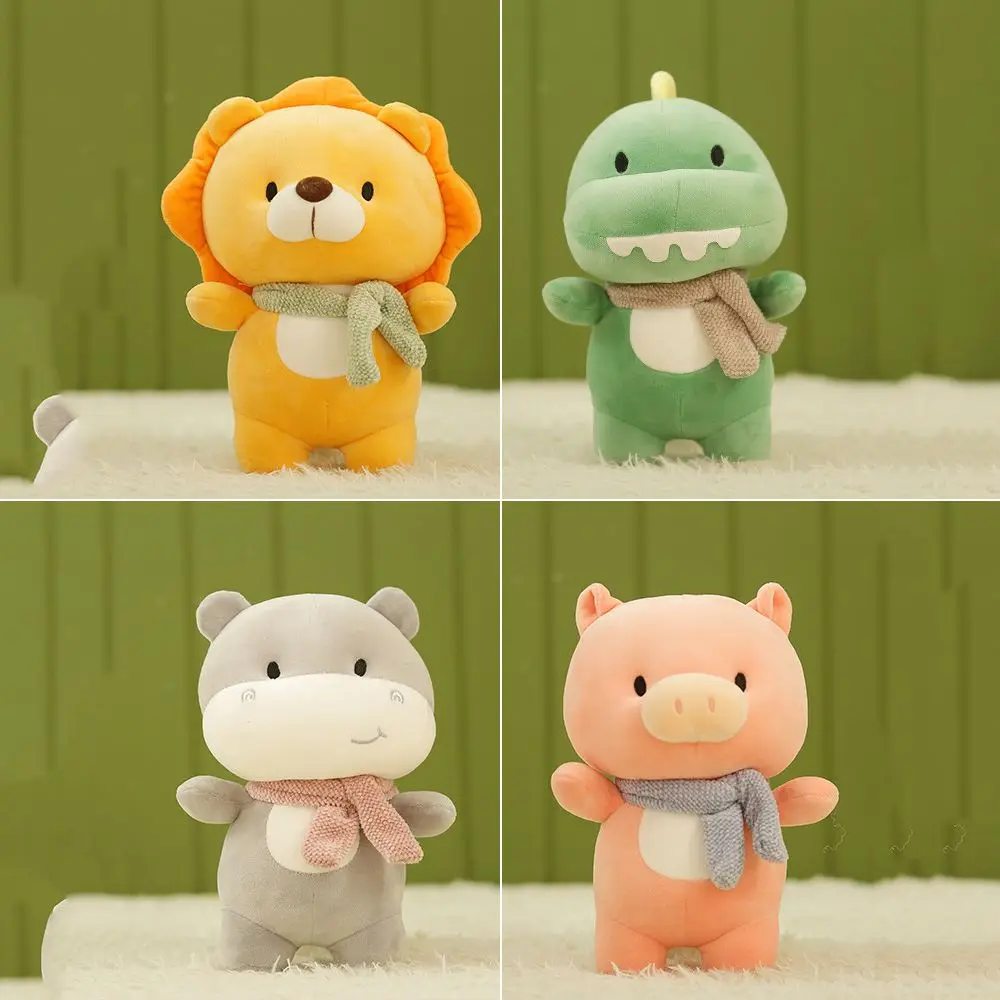 Gift Home Decor Cartoon Doll Super Soft Cartoon Animal Hippo Plush Pillow Lion Plush Toy Pig Plush Doll Dnosaur Stuffed Toys