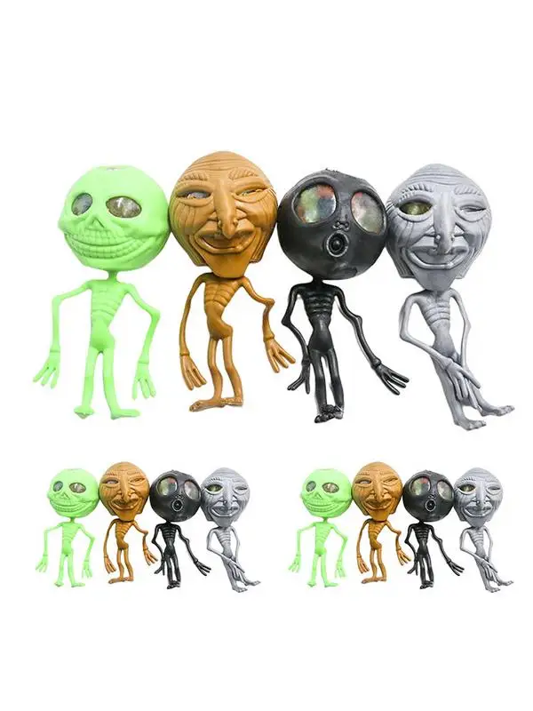 

12PCS Soft Toy TPR Halloween Depression Non-Sticky Squeeze Beads Children Relax Game Ultra-Portable Funny Toys Random Color