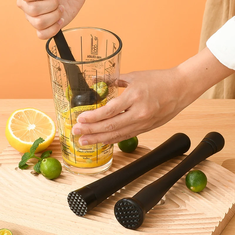 Cocktail Muddler Professional Stainless Steel Ice Pestle With Grooved Spiky Nylon Head For Muddle & Mix Homemade Drinks Mojito bar tools