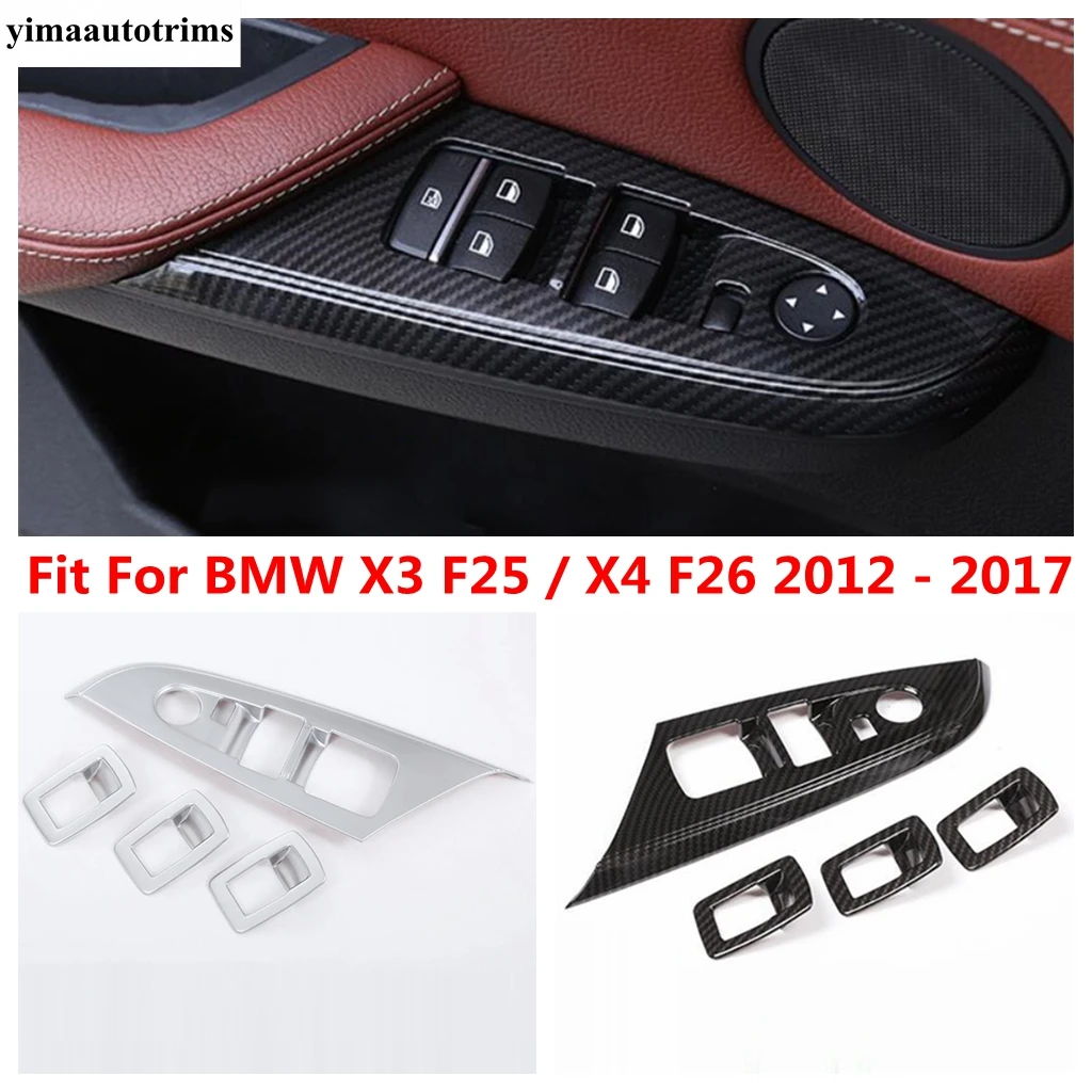 

Car Inner Door Armrest Window Glass Lift Button Frame Cover Trim For BMW X3 F25 / X4 F26 2012 - 2017 ABS Accessories Interior
