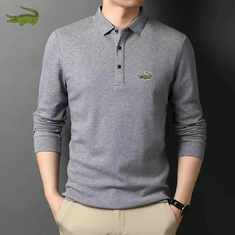 

High Quality Men's Summer New Cotton Long Sleeved Polo Shirt Top, Business Casual Sports T-shirt Top
