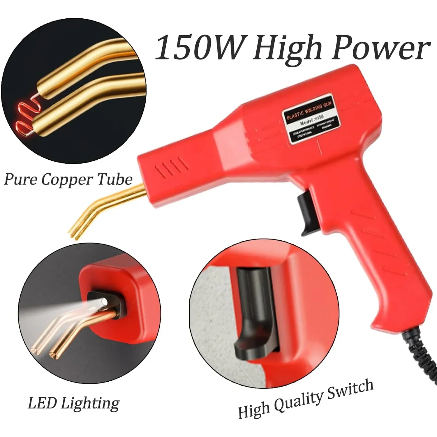 150W Plastic Welding Hot staplercar Bumper Repair Kit Hot Stapler Welding Repair Machine welding Gun 6