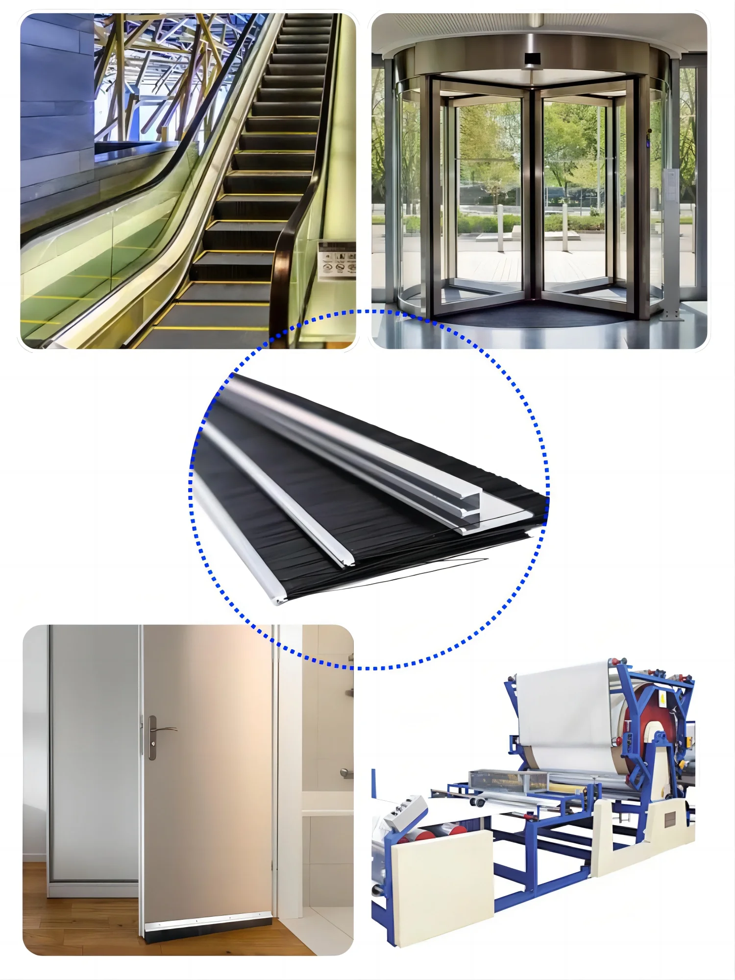 Industrielle Streifenbürsten, doppelte H-Dichtung, Rolltreppe, Tür, Fenster, staubdicht, Nagetiere, Insekten, Schmutz, Entfernung, Führung, Förderband, Waschen – Detail 36