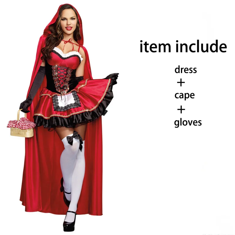HalloweenCosplayLittleRedRidingHoodOutfitCostumeAdultWomen