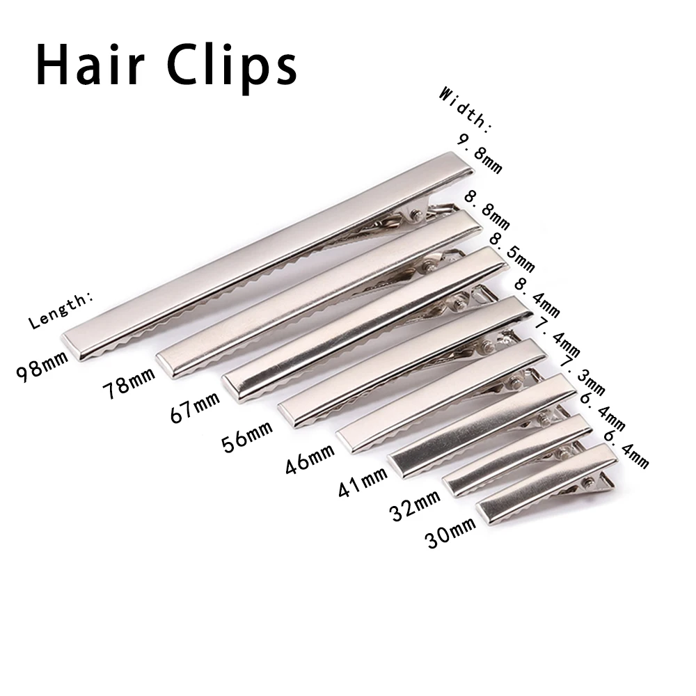 Metal Hair Alligator Clips 30mm 40mm 45mm 55mm 65mm 75mm 98mm 50/20pcs Findings DIY Jewelry Hair Style Tools Accessories alligator clips test clip test hooks clips