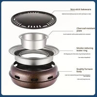 Korean-Style Round BBQ Grill - Portable Charcoal Grill for Outdoor, Backyard, Camping & Picnic - Compact Tabletop Smoker for Aut 5