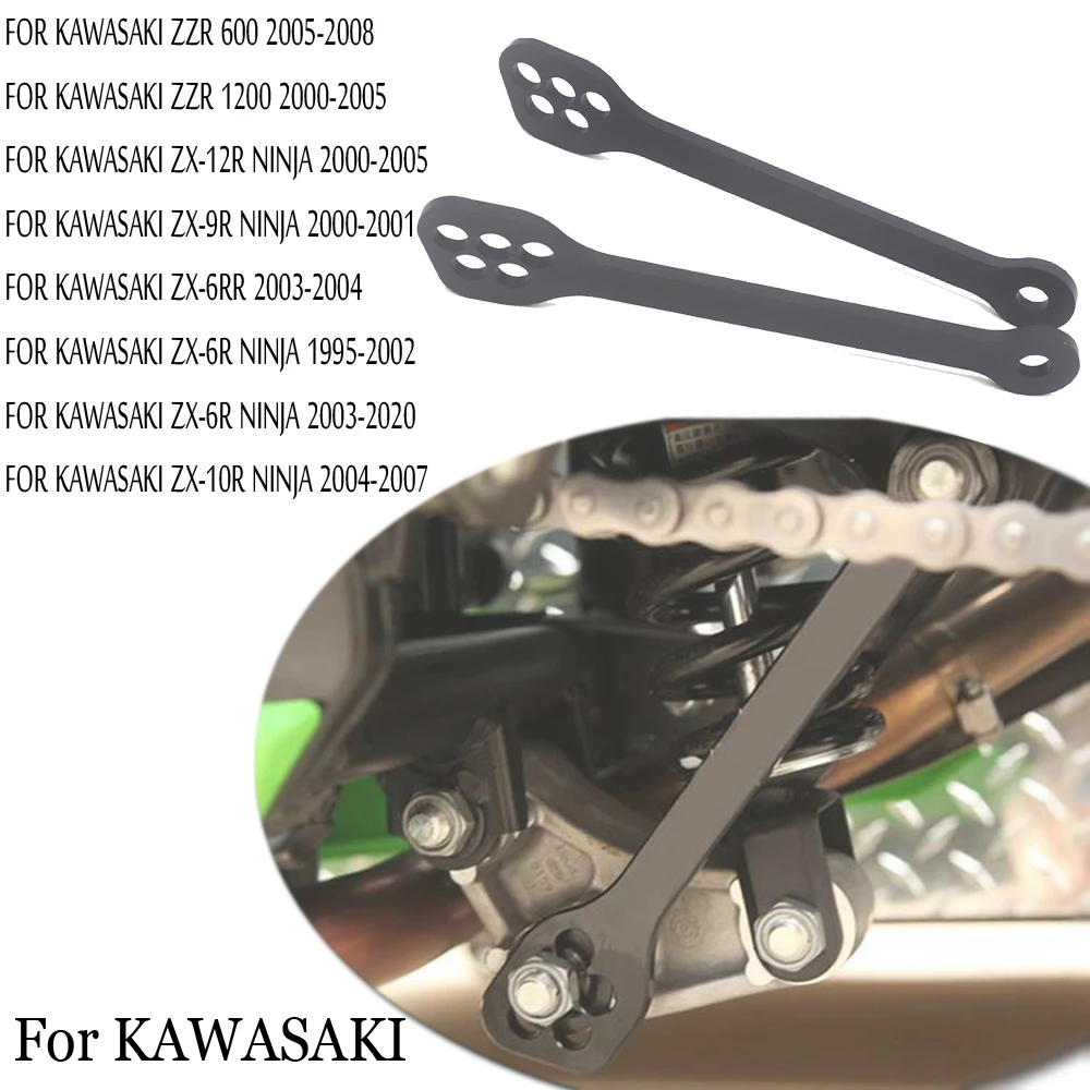 

Lowering Links Kit For KAWASAKI ZX6R ZX9R ZX10R ZX12R ZX-6RR ZZR600 ZZR1200 Motorcycle Rear Suspension Cushion Drop Connecting