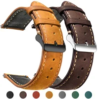 Cire Vintage à dégagement rapide 14mm 16mm 18mm 20mm 22mm 24mm bracelets de montre en cuir véritable pour hommes femmes bracelet de montre en cuir de Grain supérieur 1