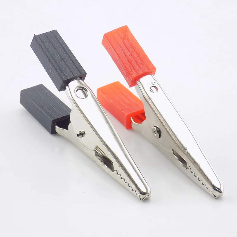 10Pcs 50mm Alligator Clips Battery Clip Crocodile Car Caravan 5A Battery Test Lead Clips Electrical Tool Red Black color