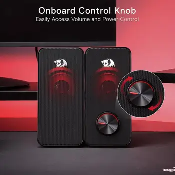 Redragon GS500 Stentor USB PC Gaming 2.0 Channel Stereo Desktop Computer Speaker Backlight 5