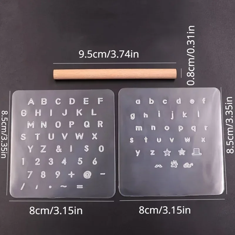 1set Leather Printing Stamping Tool, Leather Lettering Punch Translucent Leather Goods Printing Tool Movable Type Copper Mold