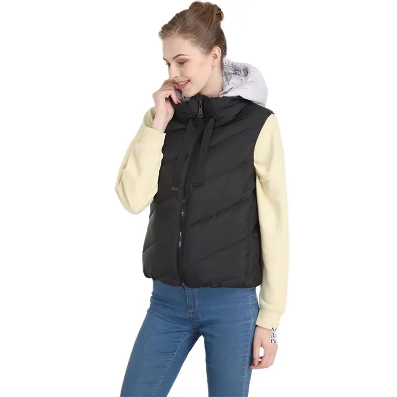 VERALBA Stylish Women's Clothing Down Jackets Natural Fluff A Short Vest Winter Coat Puffer Luxury Ladies Goose Warm 2022 2023