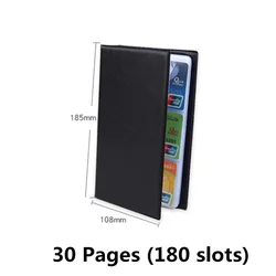Elegant Leather Credit Card and ID Holder Organizer (Black 180slots)