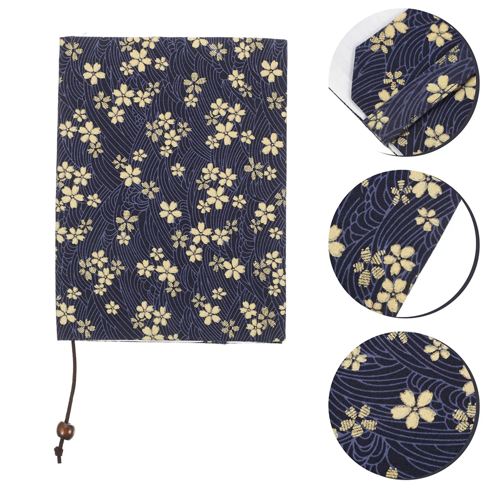 A5 Adjustable Book Cover Decorative Book Sleeve Crane Design Book Protector Hand-made Cloth Book Cover Hand Account Book
