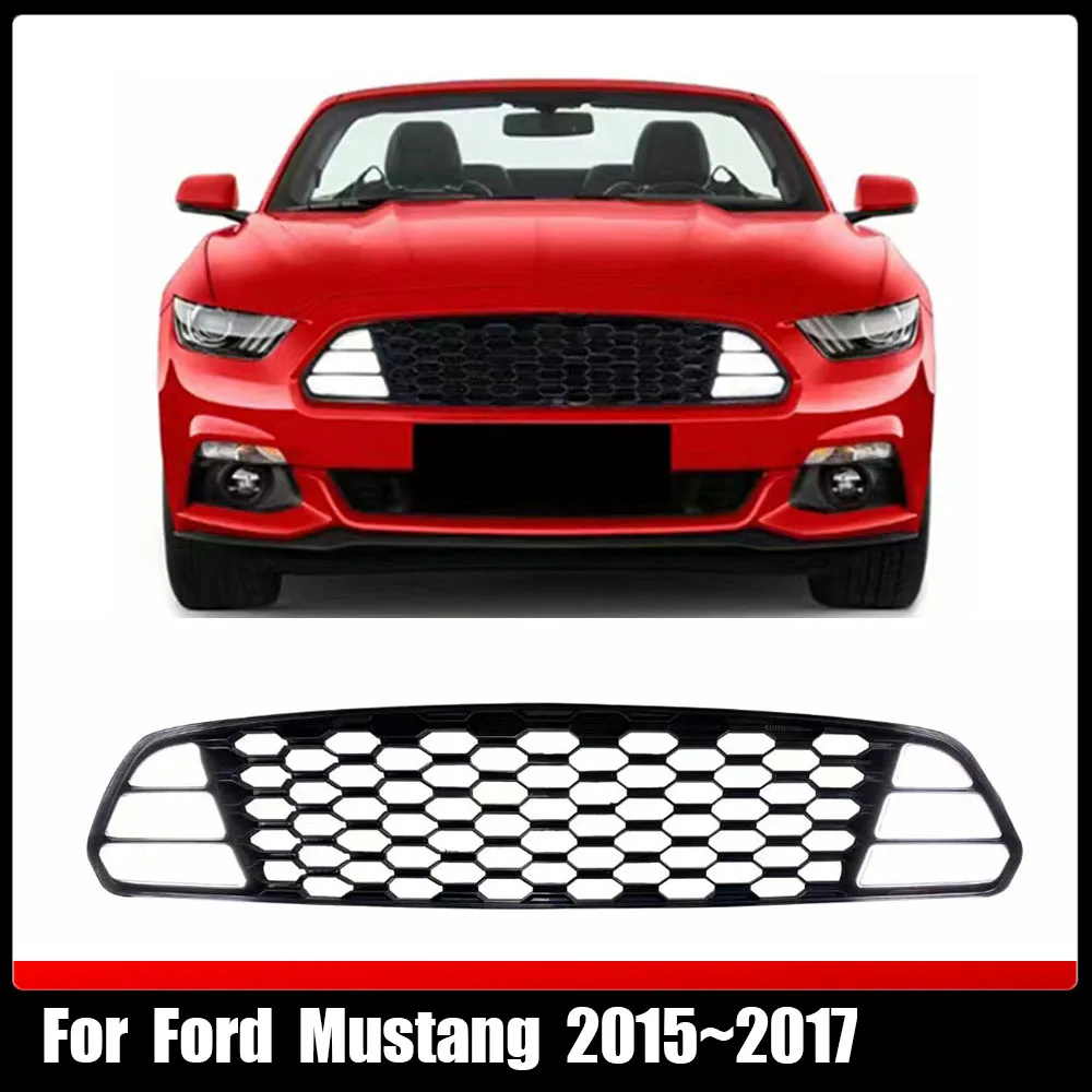 

W/LED Light Grille Modified Front Grilles Bumper Grill Racing Grills Trim Body Kit Tuning Part For Ford Mustang 2015~2017