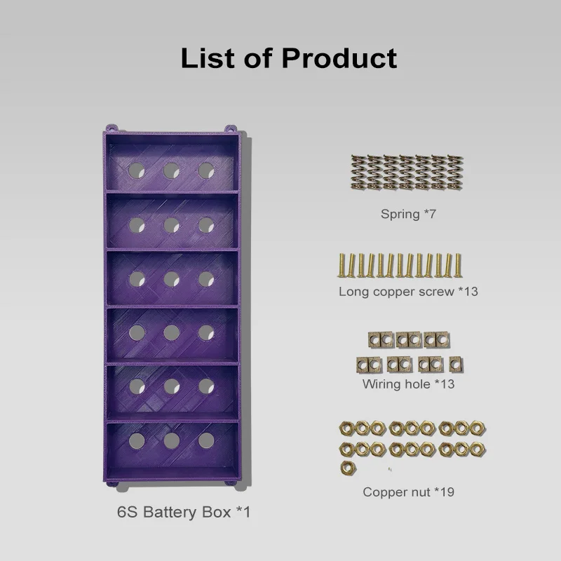 DIY 32700 Weld-free Battery Box/Battery Case//Holder Pure Copper 22A High Curren