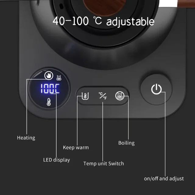 Electric Gooseneck Kettle 900ML Hand Brew Coffee Pot Smart Teapot Temperature Control Pot Rapid Heating Kettle 110v/220v 5