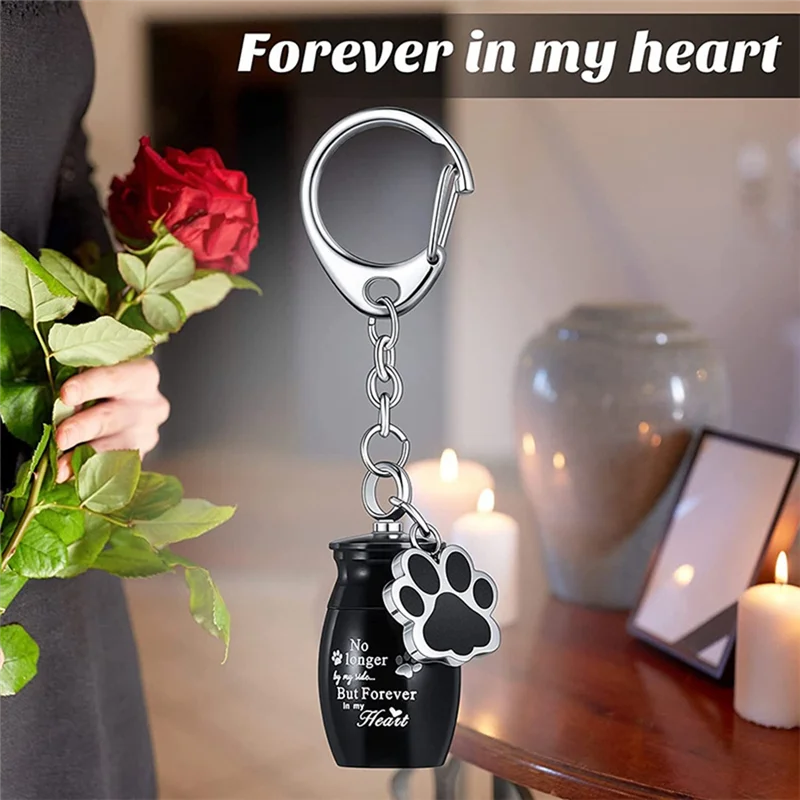 4 Pack Pet Urns Keychain Small Pet Urns For Dogs Ashes Cat Ashes Keepsake Stainless Steel