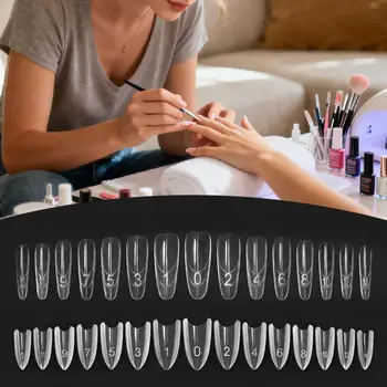 Forme per unghie per gel 240 pezzi Forme di estensione per unghie in gel per manicure traslucido per principianti Professionisti Donne