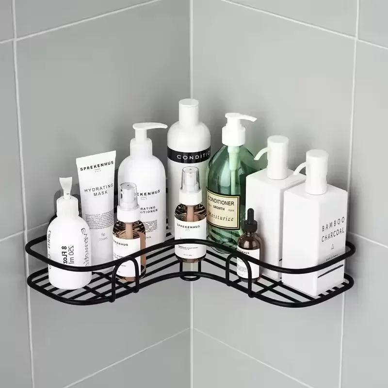 Bathroom Triangle Storage Rack, Wall Mounted Non Perforated Kitchen Seasoning Storage Rack, Bathroom Organizing Drainage Rack Bathroom Triangle Storage Rack, Wall Mounted Non Perforated Kitchen Seasoning Storage Rack, Bathroom Organizing Drainage Rack