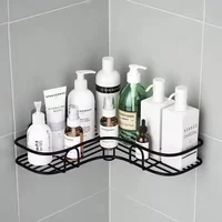 Bathroom Triangle Storage Rack, Wall Mounted Non Perforated Kitchen Seasoning Storage Rack, Bathroom Organizing Drainage Rack