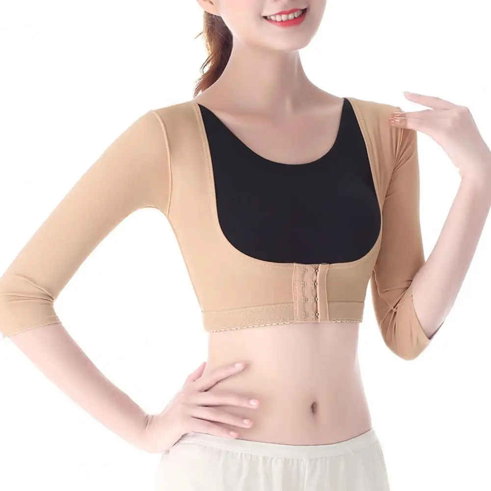 Shoulder Pulling Posture Corrector Women Tops Short Sleeve Bust Push Up Body Shaper Underwear Spinal Curvature Prevention Top body shaper