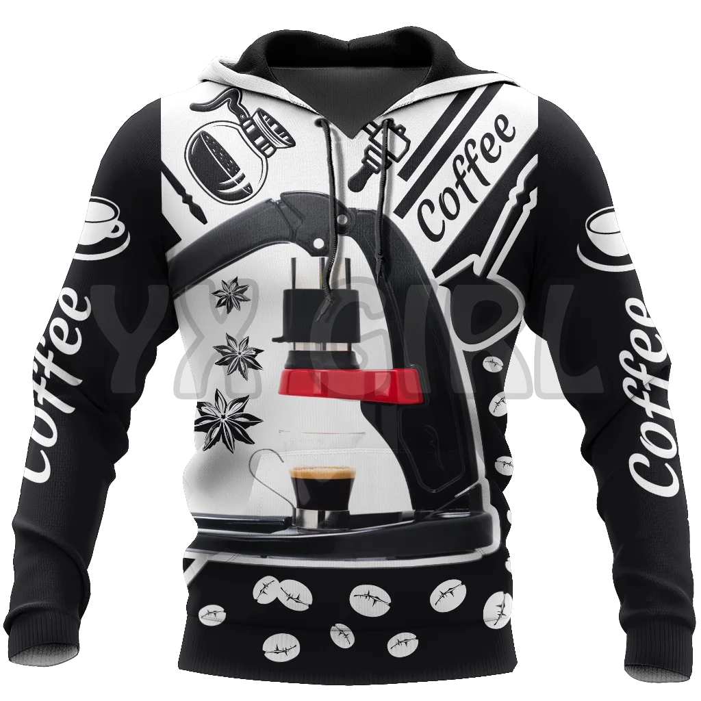 Gatto Regali Flair Espresso Maker 3D Stampato Felpe Con Cappuccio Unisex Pullover Divertente Cane Felpa Casual Tuta Da Strada