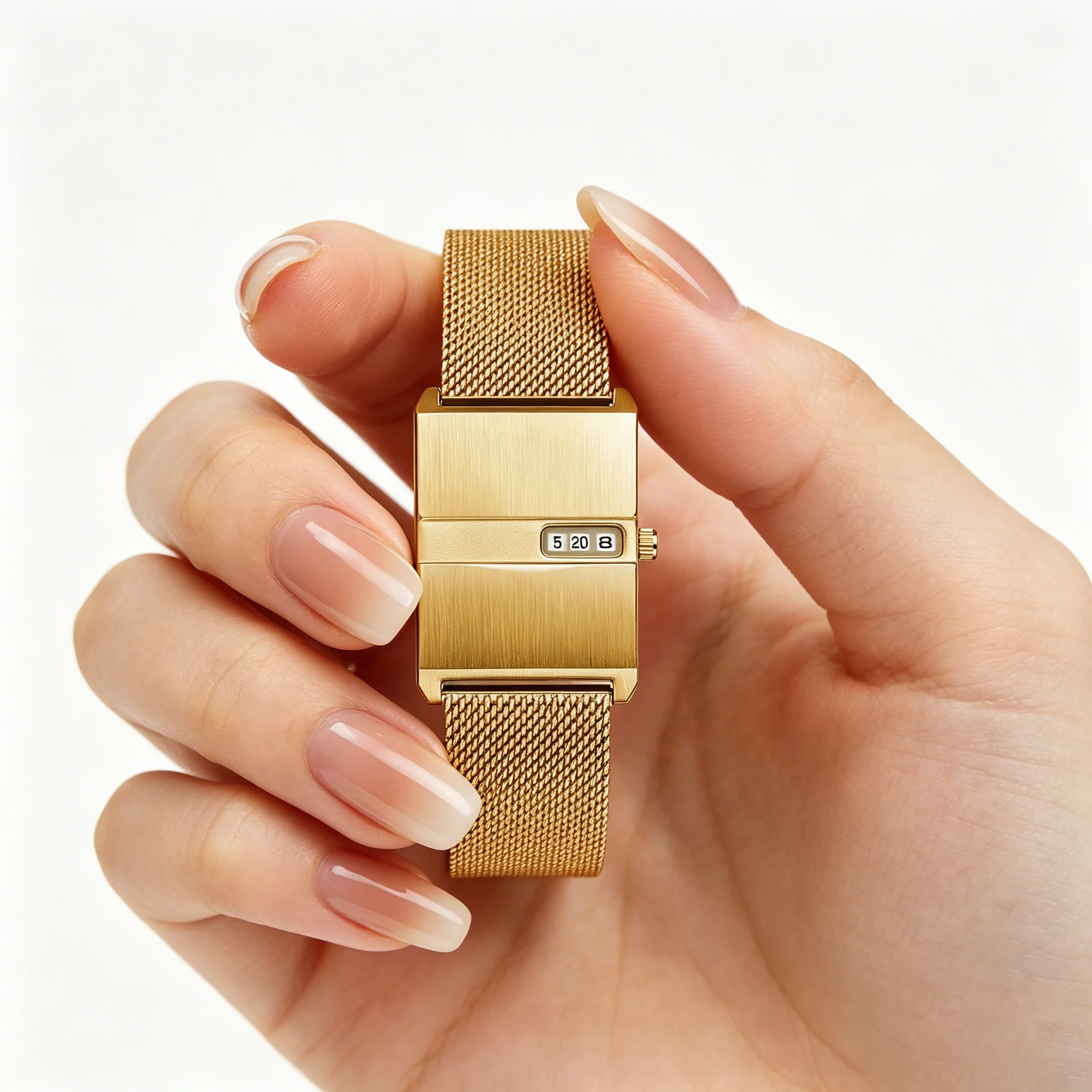 Elegant Retro Ladies' Watch with Large Dial and Digital Calendar