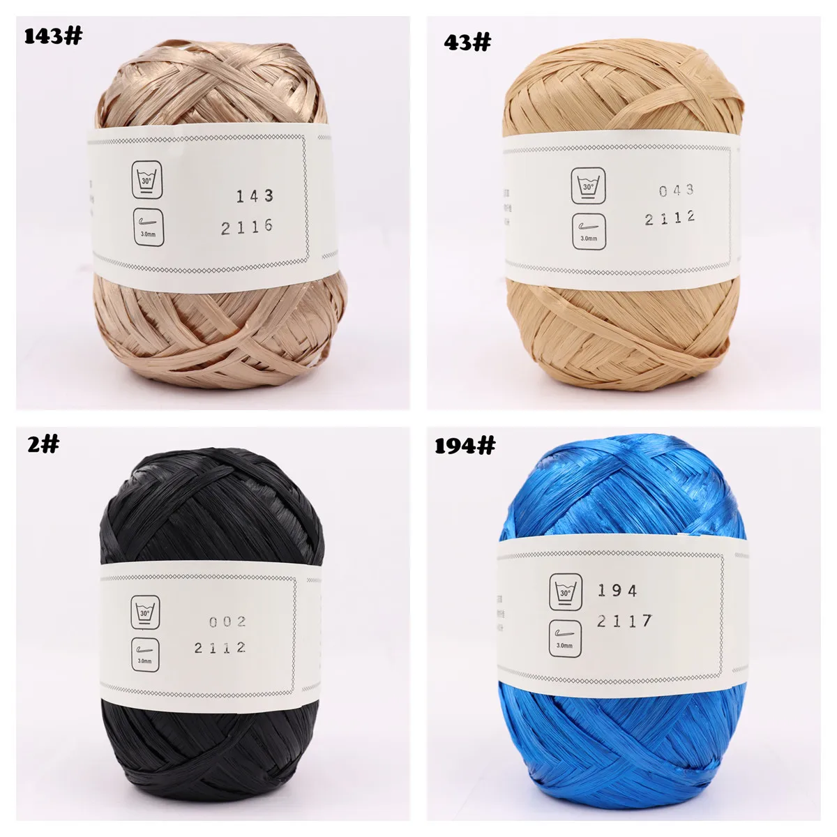 40g / 80M / Ball Summer 100% Natural Fiber RAFFIA Yarn DIY hand knitting For Beach Sun Cotton Straw Hat Bag Shoes Yarn Knitting 6