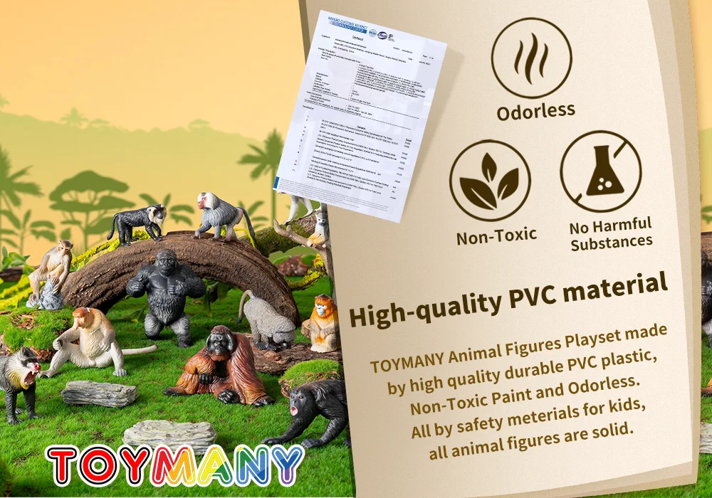 Toymany Simulation Affen & Affen Primat Tier Modell Spielzeug Mini Figuren Puppen Action Figuren Spielzeug Kinder Geschenk Kuchen Dekor – Detail 12