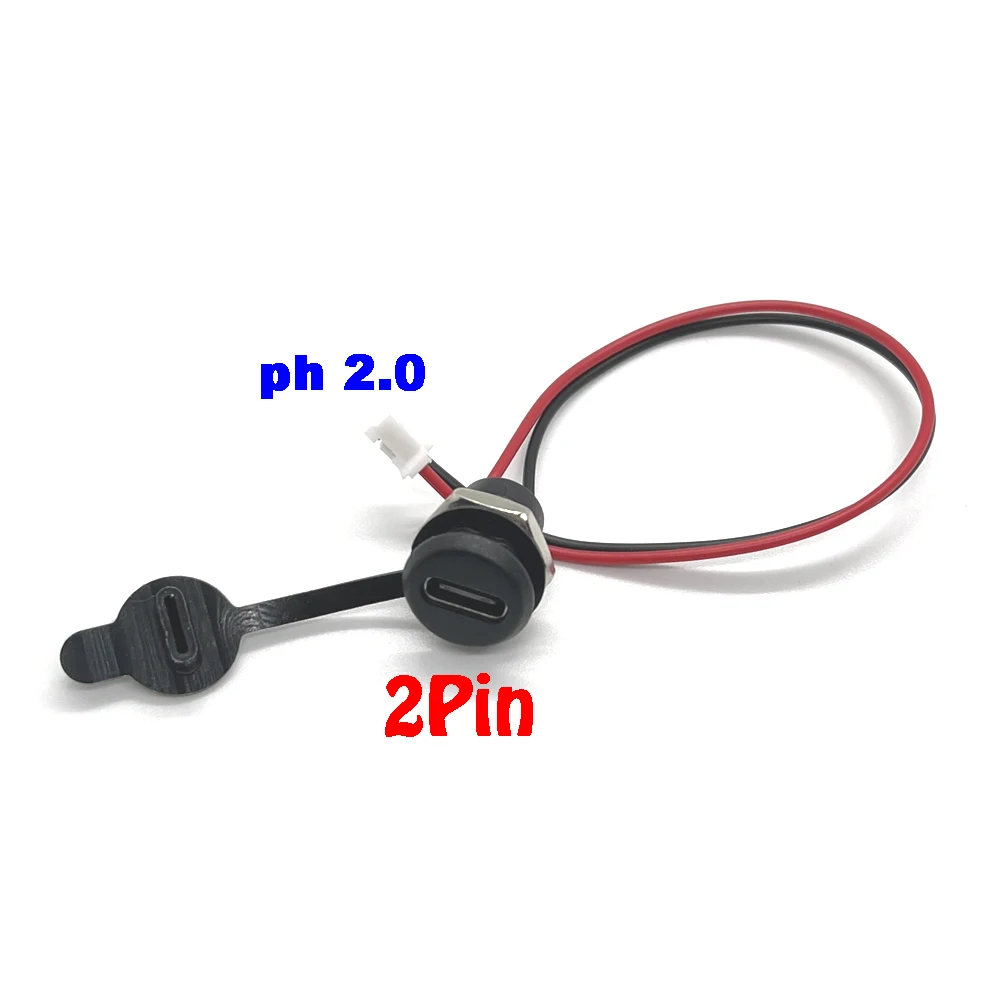 USB-C Buchse Einbau Rund Wasserdicht PH2.0 Kabel